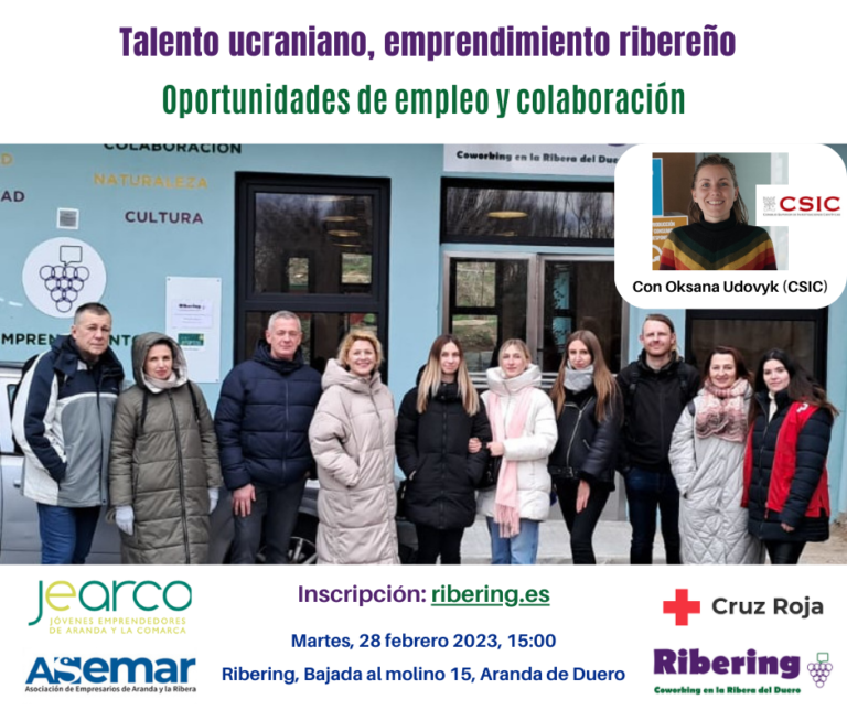 Talento ucraniano, emprendimiento ribereño – Oportunidades de empleo y colaboración – 28 febrero, 15:00, Ribering