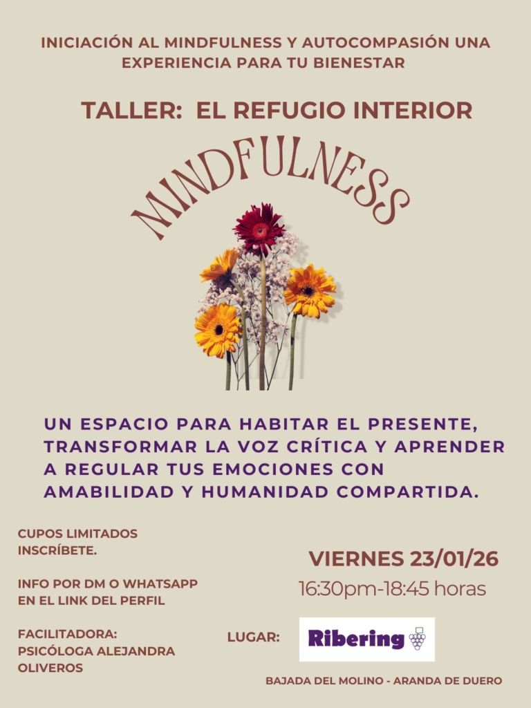 Taller de Mindfulness con Alejandra Oliveros: el refugio interior